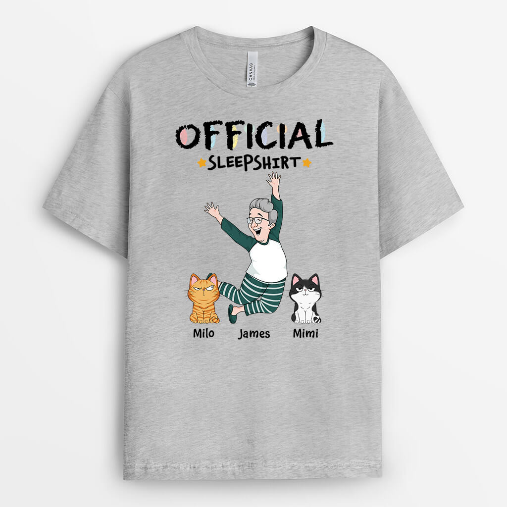 3406AUK2 official sleepshirt personalised gifts for cat mum