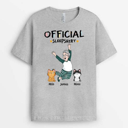 3406AUK2 official sleepshirt personalised gifts for cat mum