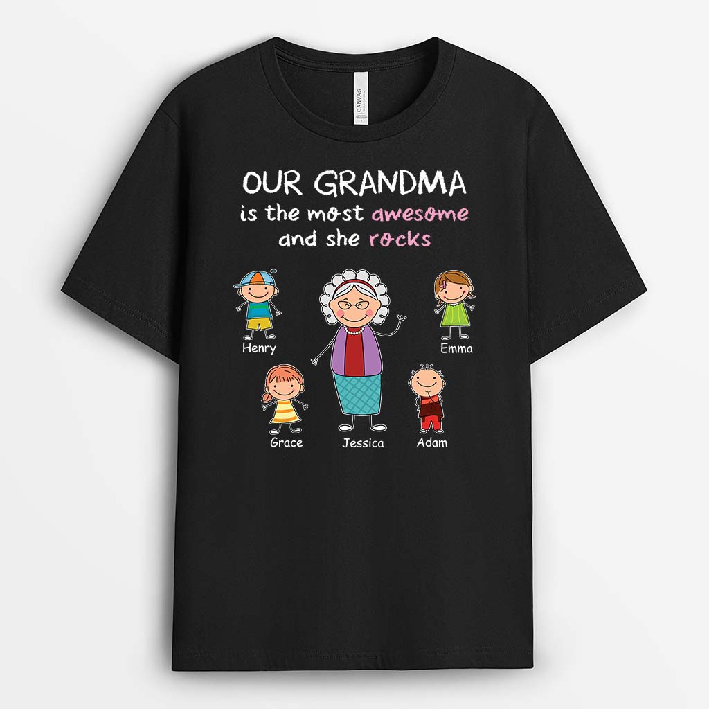 3423AUK1 our mama is the most awesome t shirt personalised gifts for grandma