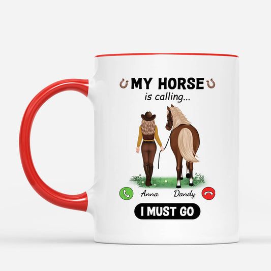 3426MUK2 my horse is calling mug personalised gifts for female