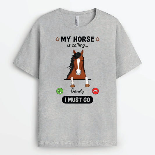 3427AUK2 my horse is calling t shirt personalised gifts for pet lovers