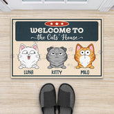 3428DUK2 welcome to the cat house doormat personalised gifts for cat lovers