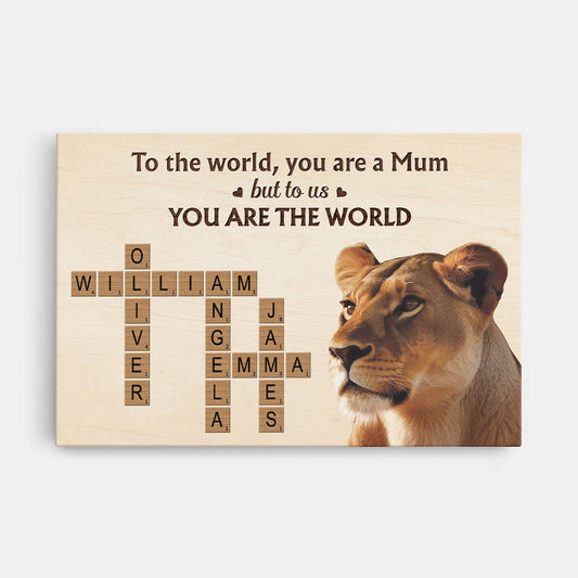 3430CUK1 to the world you are mum canvas personalised gifts for mum