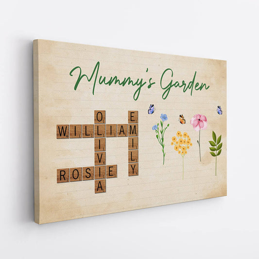 3439CUK2 grandmas garden crossword canvas personalised gifts for grandma