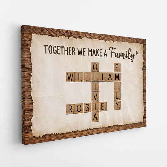 3441CUK2 together we make a family crossword canvas personalised gifts for parents