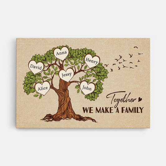 3447CUK1 together we make a family tree canvas personalised gifts for grandparents