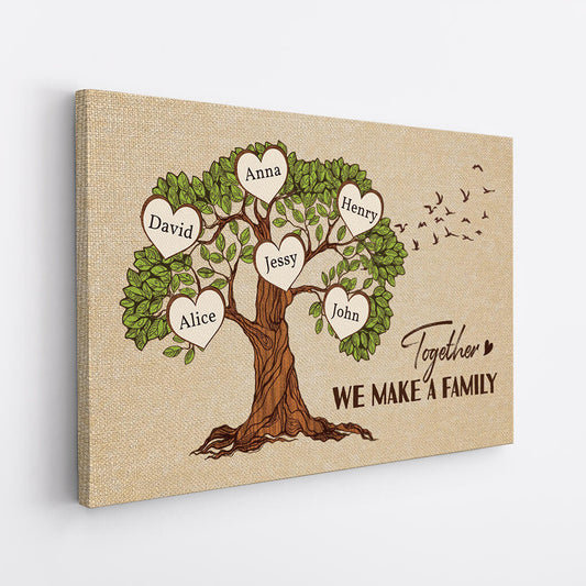 3447CUK2 together we make a family tree canvas personalised gifts for grandparents