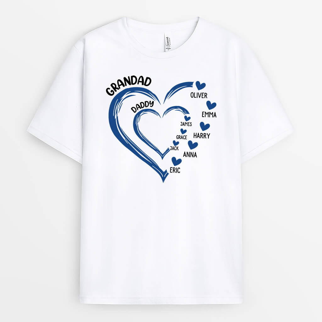 3451AUK1 papi papa t shirt personalised gifts for grandad