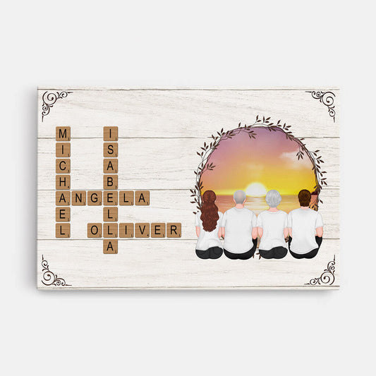 3456CUK1 family crossword canvas personalised gifts for family