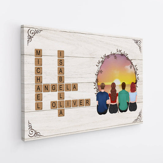 3456CUK2 family crossword canvas personalised gifts for family