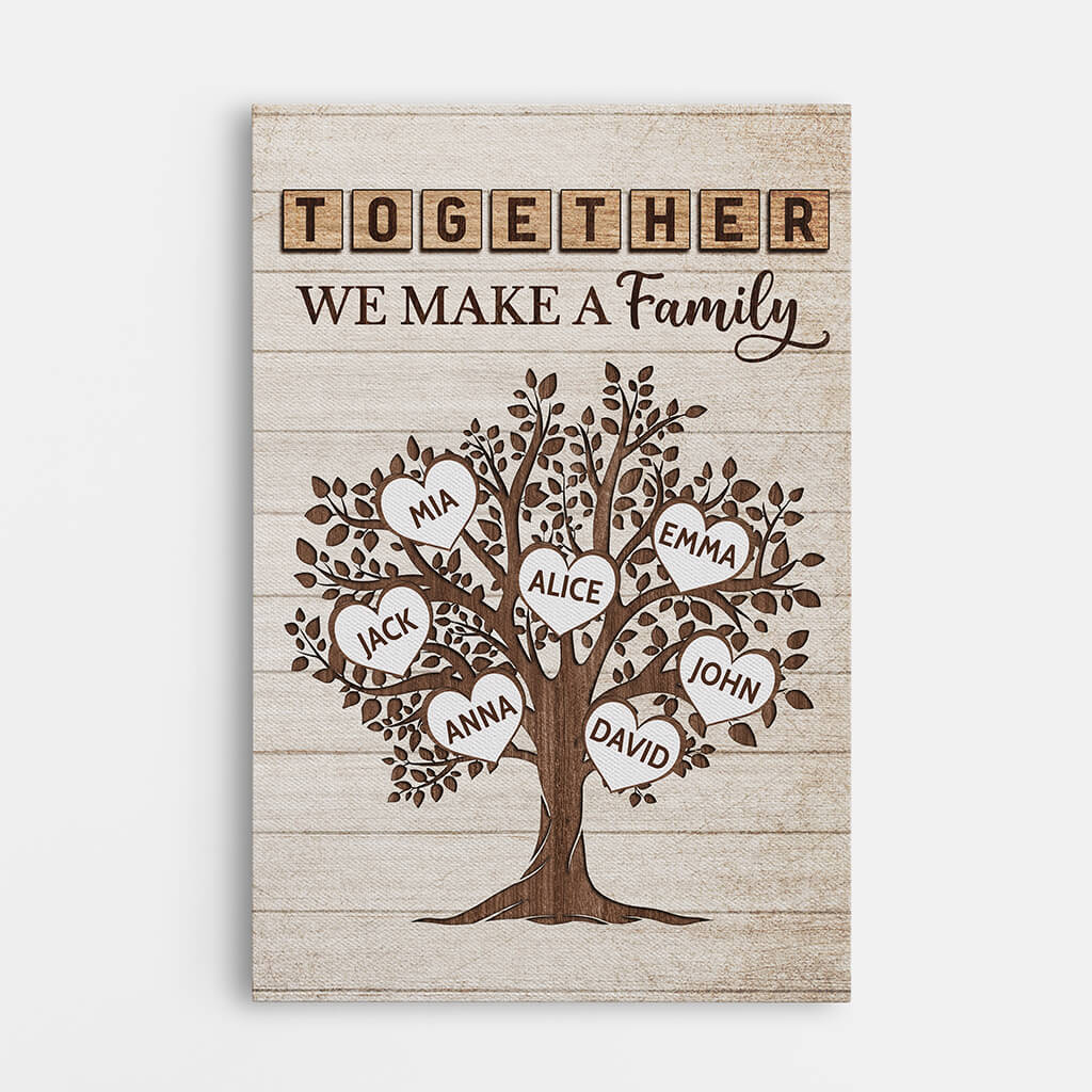 3457CUK1 together we make a family canvas personalised gifts for family