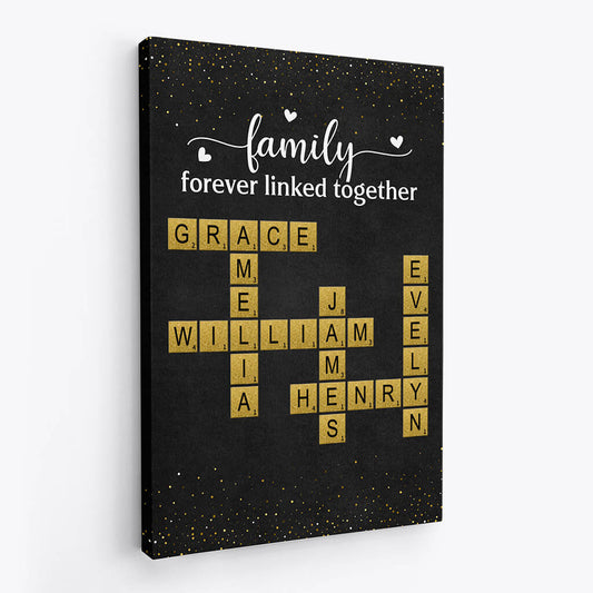 3458CUK2 family forever linked together canvas personalised gifts for family