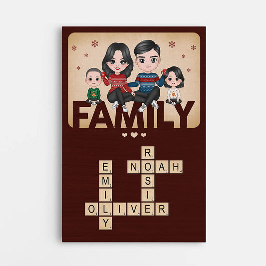 3461CUK1 xmas family crossword canvas personalised gifts for family_8d87ca0f 7341 4764 b4af e234d42ed246