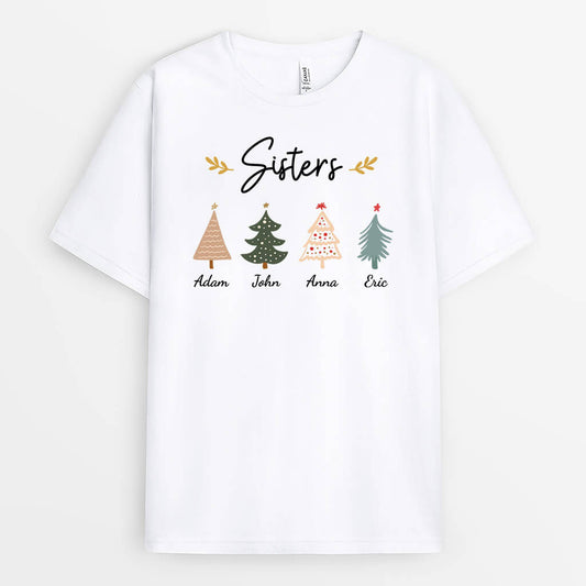 3472AUK1 xmas sister besties t shirt personalised gifts for sister