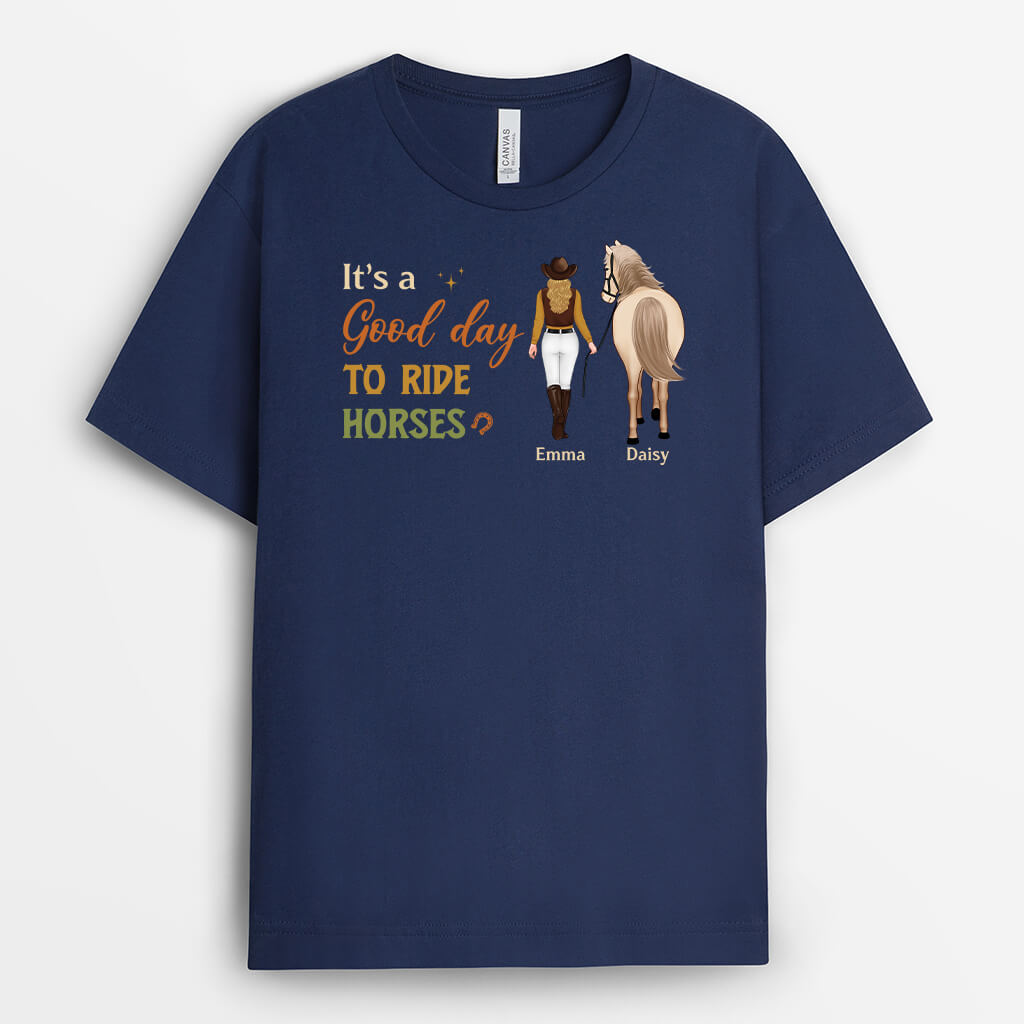 3479AUK2 its a good day to ride horses t shirt personalised gifts for her