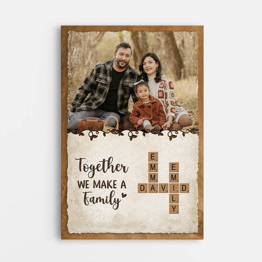 3489CUK1 together we make a family crossword canvas customised gifts for family