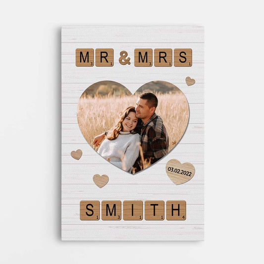 3494CUK1 mr mrs smith canvas personalised gifts for couple