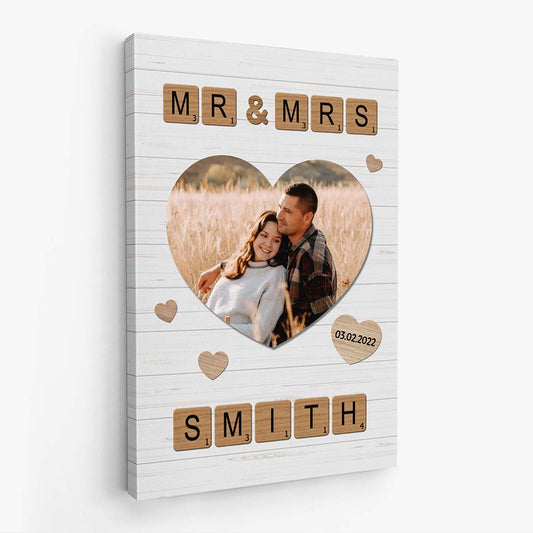 3494CUK2 mr mrs smith canvas personalised gifts for couple