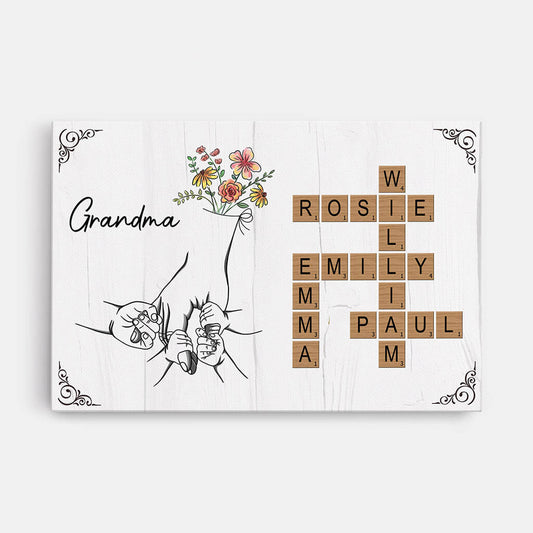 3504CUK1 retro crossword canvas personalised gifts for grandma