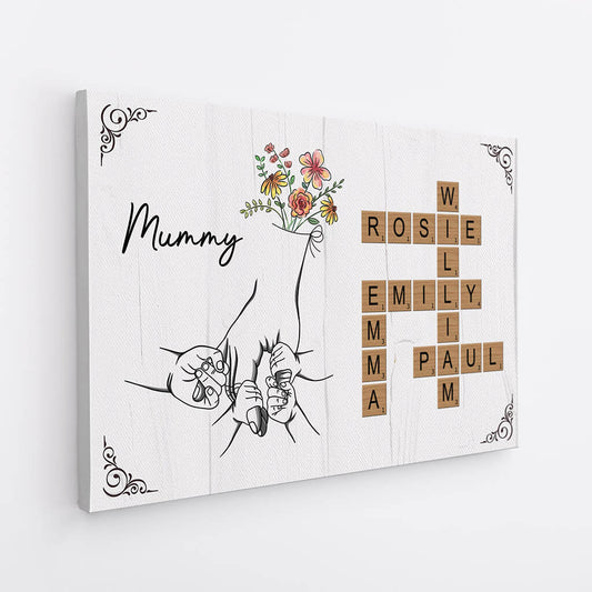 3504CUK2 retro crossword canvas personalised gifts for grandma