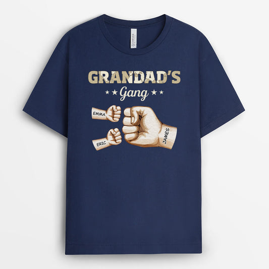 3508AUK2 daddys gang watercolour fist bump personalised t shirt for dad