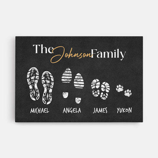 3521CUK1 family footprints canvas personalised gifts for parents grandparents