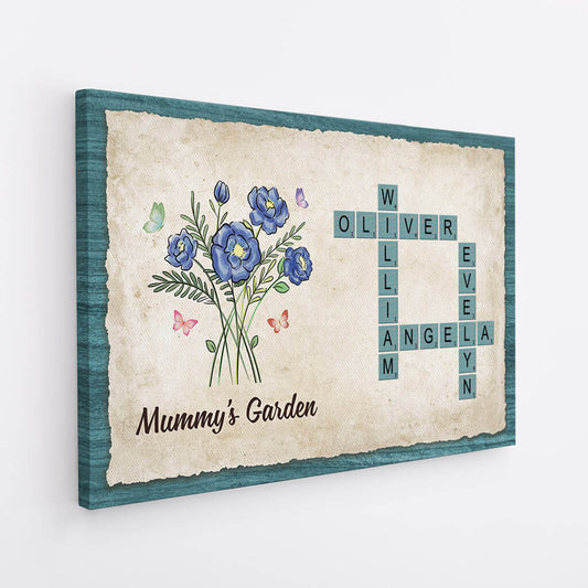 3524CUK2 grandmas garden crossword design canvas personalised gifts for grandma