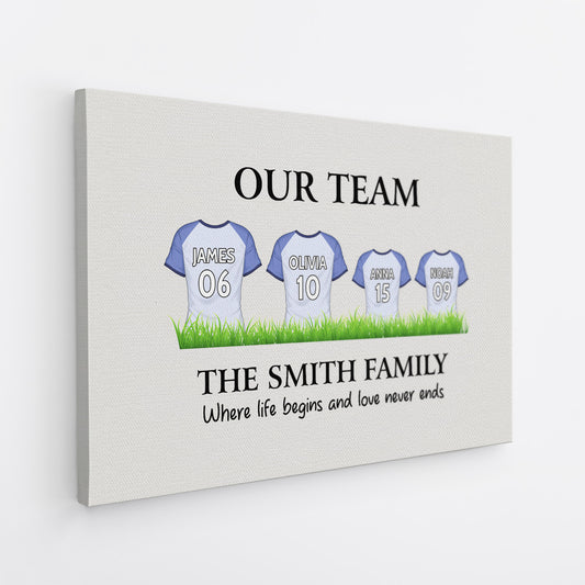 3528CUK2 our team family canvas personalised football gifts for family