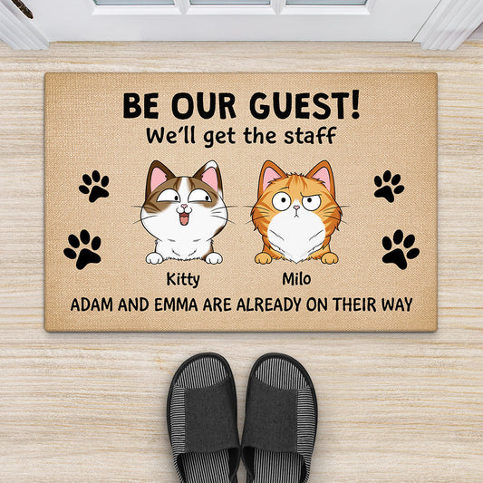 3530DUK2 be our guest doormat personalised gifts for cat lovers