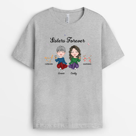 3533AUK2 besties forever zodiac signs t shirt personalised gifts for best friends