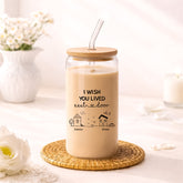 3535AUK2 personalised i wish you lived next door glass cup for friends 3535at6l5a