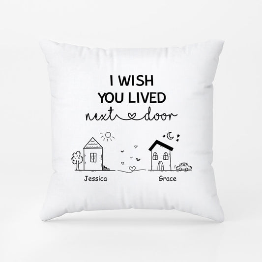 3535PUS1 personalized best friend pillow i wish you lived next door 3535P6T5F