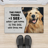 3550DUK2 first thing i see when i get home is the cat who loves me personalised cat doormat for cat owners