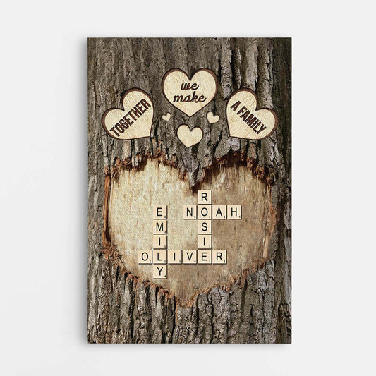 3554CUK1 together we make a family tree canvas personalised gifts for grandparents parents