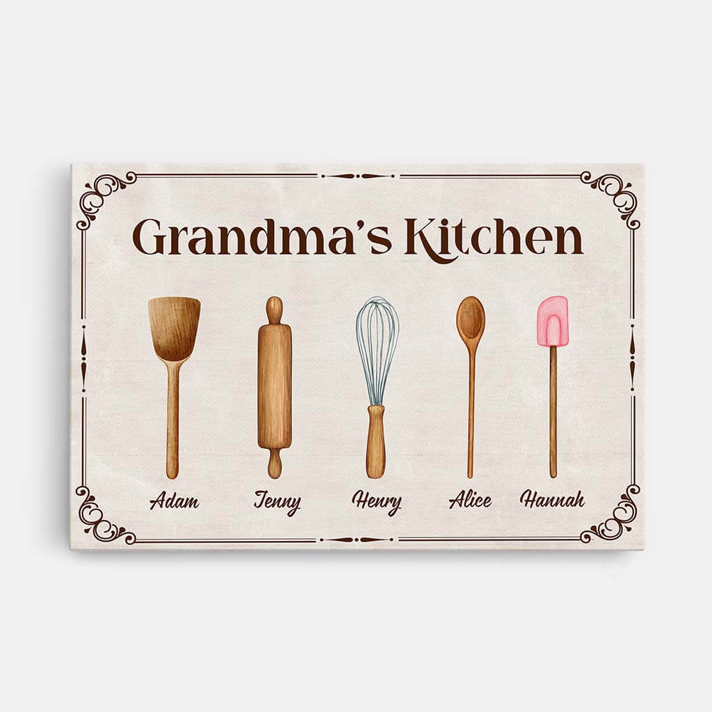 3565CUK1 mummy grandmas kitchen canvas personalised presents for her