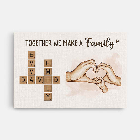 3568CUK1 together we make a family crossword canvas personalised gifts for family
