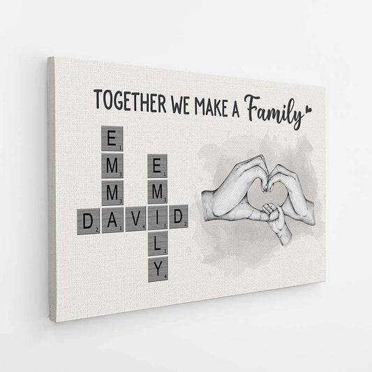 3568CUK2 together we make a family crossword canvas personalised gifts for family