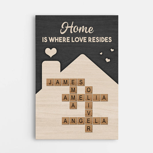 3572CUK1 home is where love resides canvas custom family gifts