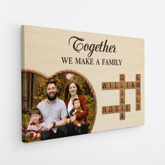 3575CUK2 together we make a family photo crossword canvas personalised family gifts
