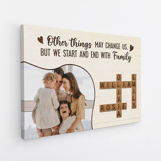 3576CUK2 other things may change us but we start and end with family personalised family photo canvas