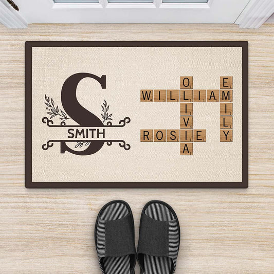 3585DUK2 family crossword doormat family personalised gifts