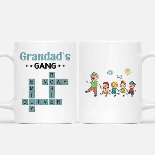 3589MUK1 grandad daddys gang crossword mug personalised gifts for grandad dad