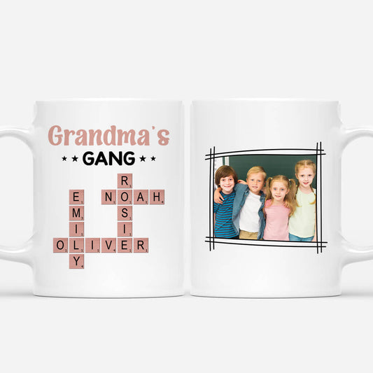 3590MUK1 grandma mummys gang crossword photo mug personalised gifts for her