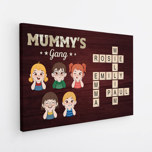3597CUK2 grandad daddys gang crossword canvas customised gifts for grandad dad