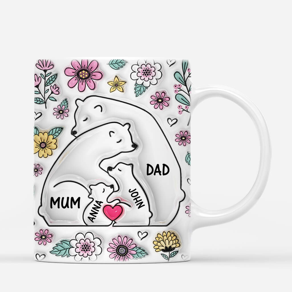 3600MUK1 bear family 3d mug family personalised gifts