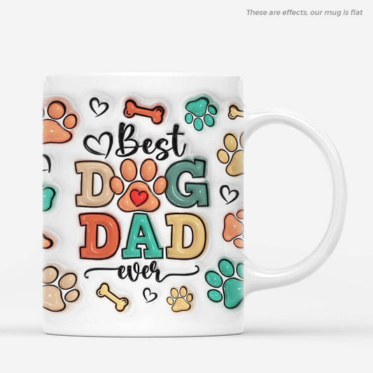 3602MUK1 best dog dad mum ever 3d mug personalised presents for dog lovers