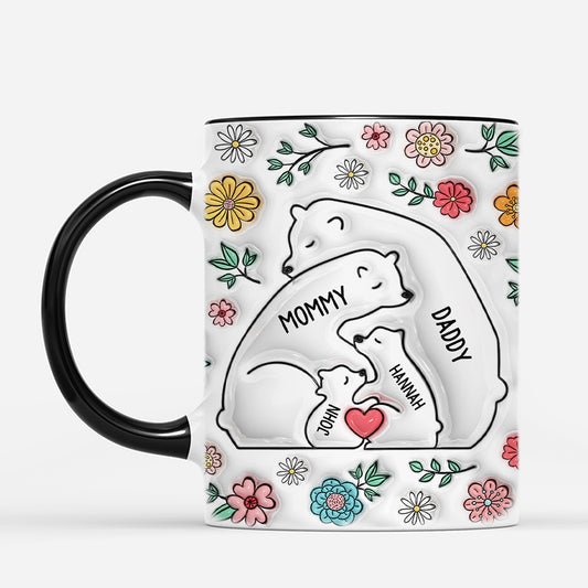 3603MUS2 family bear 3d mug personalized gifts for family