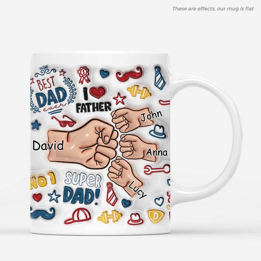 3607MUK1 dad fist bump 3d mug personalised dad gifts