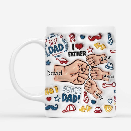 3607MUK2 dad fist bump 3d mug personalised dad gifts