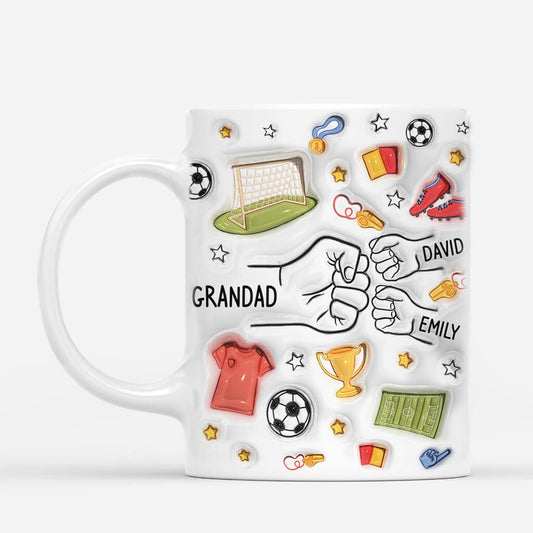 3608MUK2 grandad daddy soccer 3d mug personalised presents for dad grandad